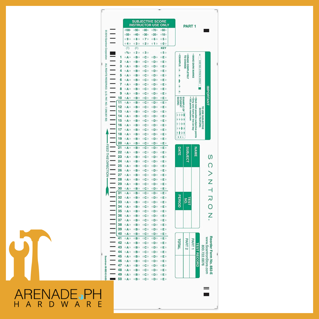 Scantron Official Paper Brand 882 E 50 Answer Sheet 50 Pack 100 Recycled Paper 50 Pack Scantron Forms A1 Size Answer Sheets Lazada Lazada PH