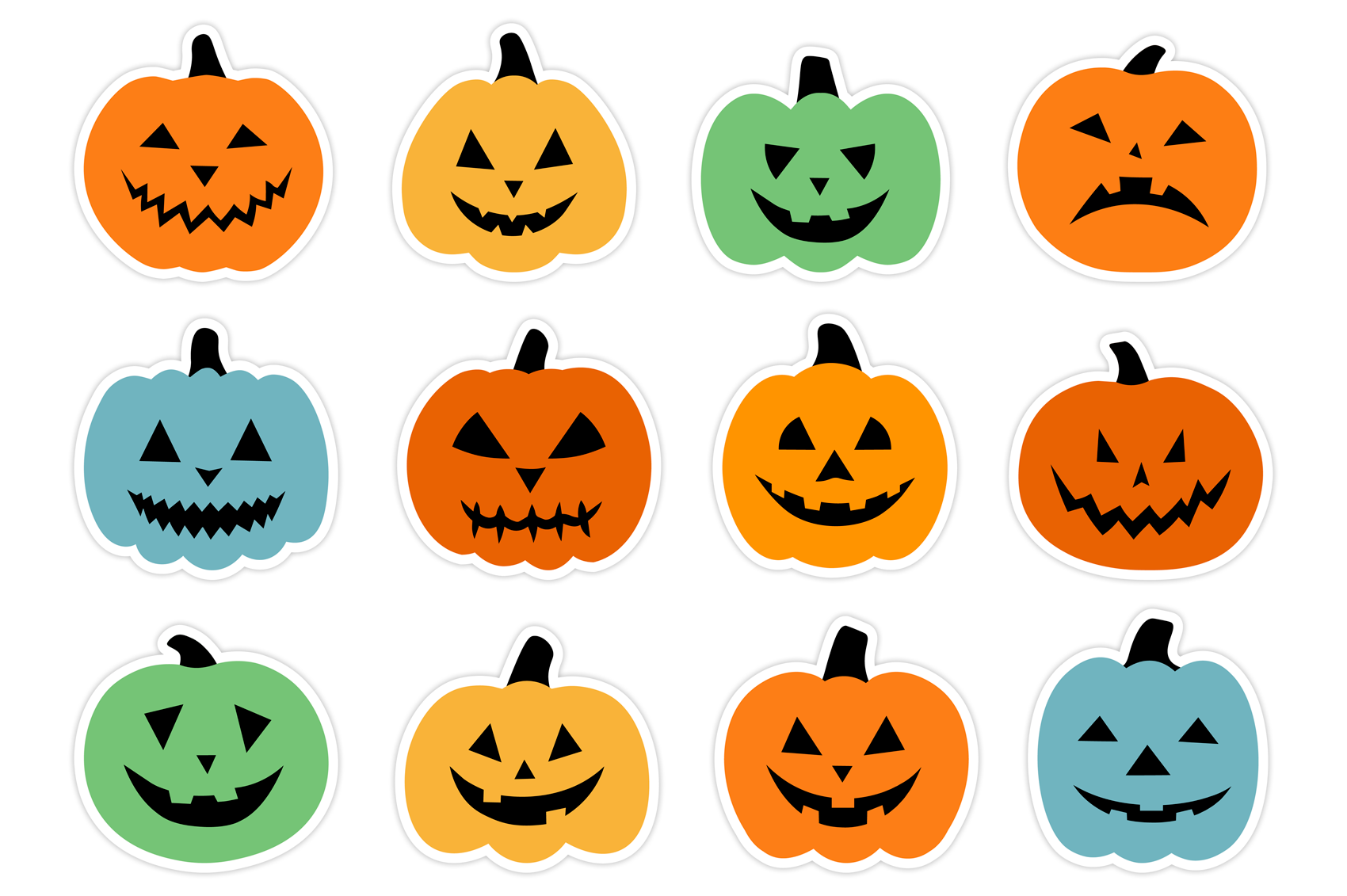 Scary Pumpkin Stickers Halloween Pumpkin Stickers Printable By 