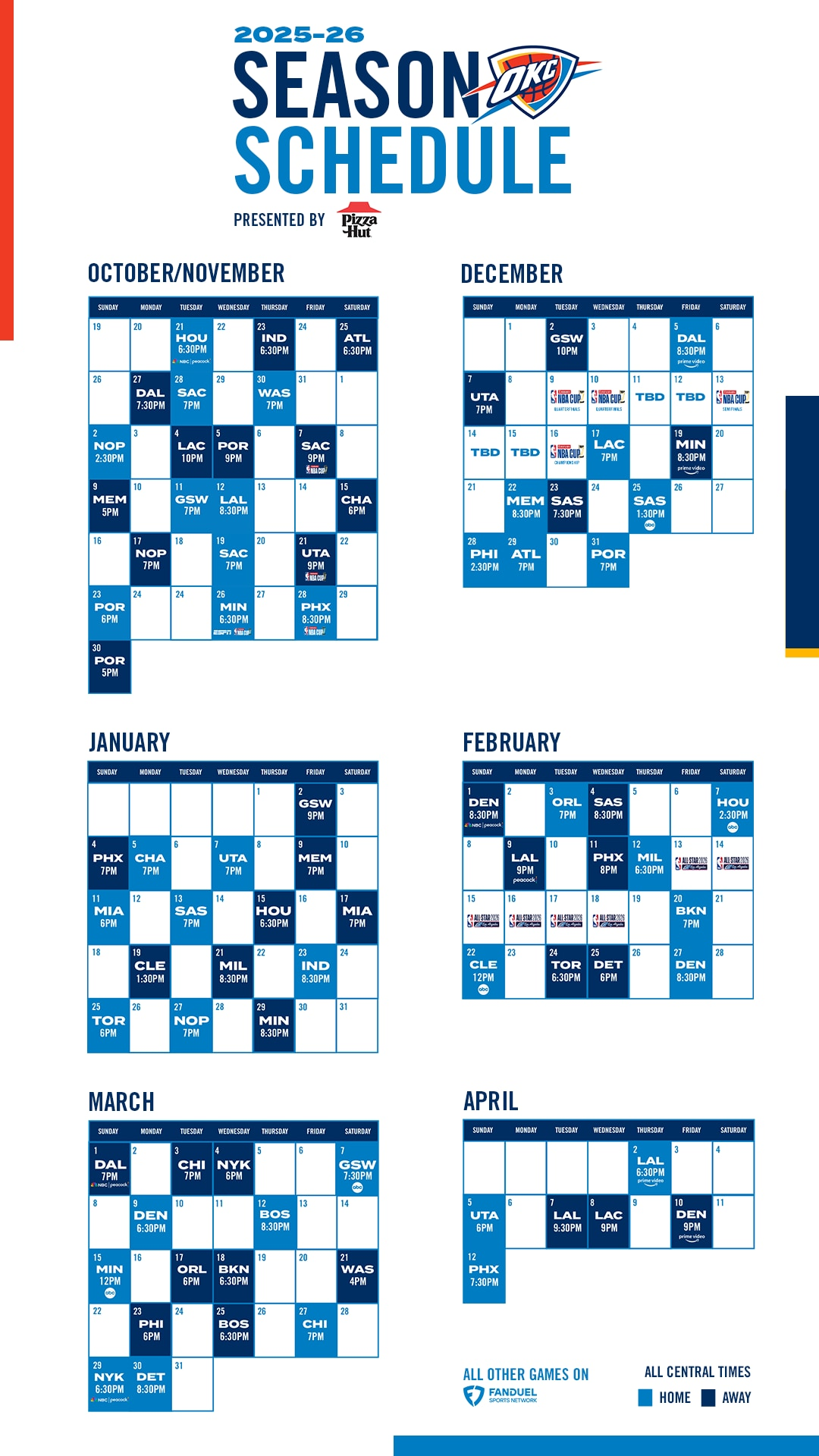 Schedule Oklahoma City Thunder