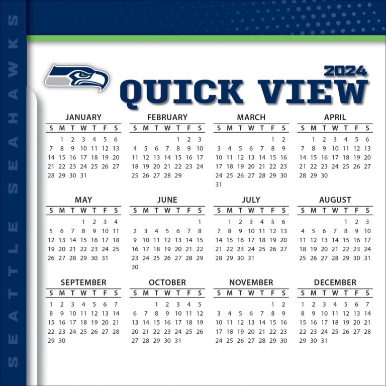 Seattle Seahawks 2024 Regular Season NFL Schedule ESPN Worksheets Library