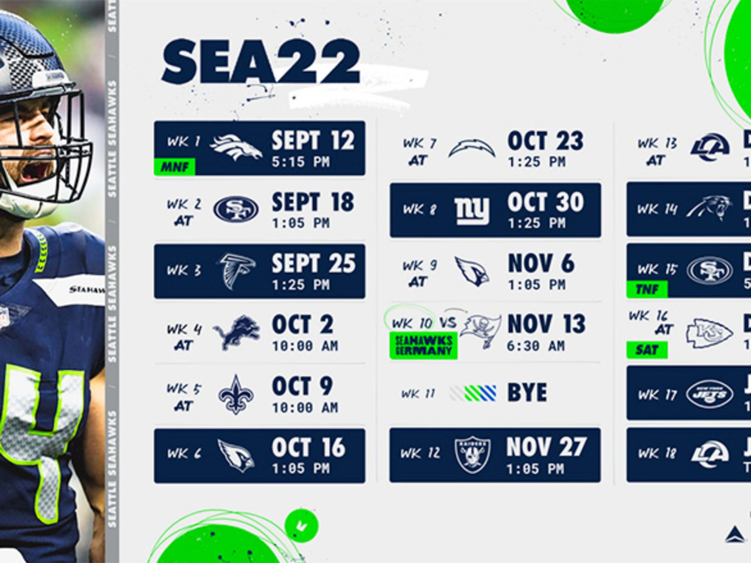 Seattle Seahawks Schedule 2022 Athlon Sports