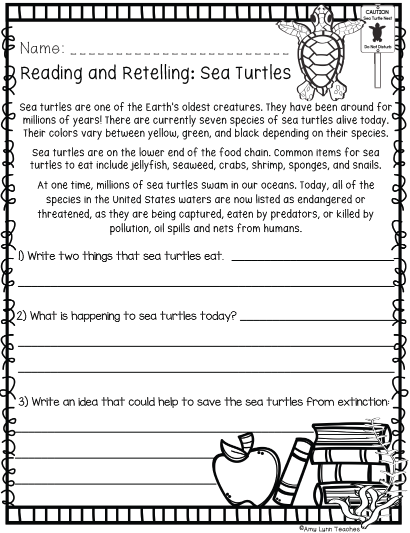 Second Grade Ocean Themed Worksheets 100 Standards Aligned Printables Made By Teachers