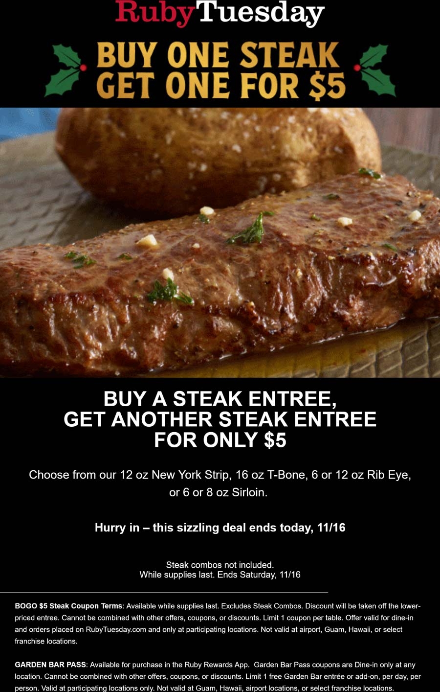 Second Steak 5 Today At Ruby Tuesday Ruby Tuesday August 2025 