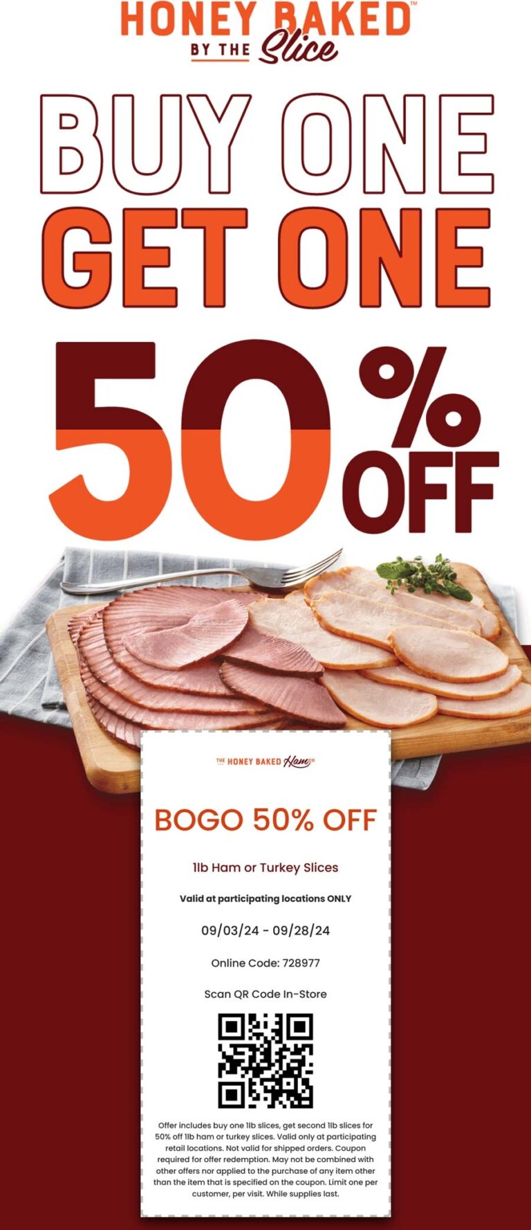 Second Turkey Or Ham Pound 50 Off At Honeybaked Restaurants Or 