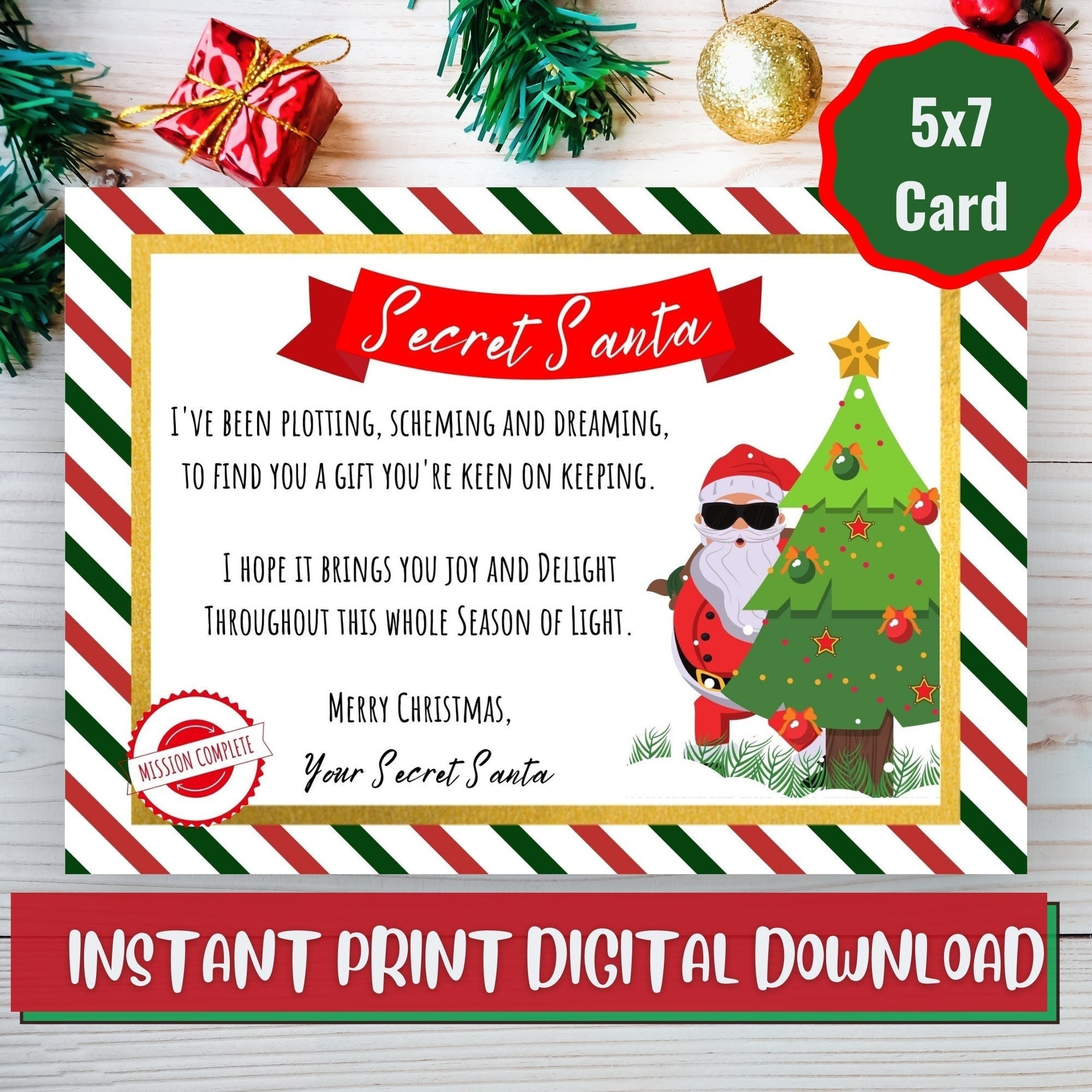 secret santa cards printable