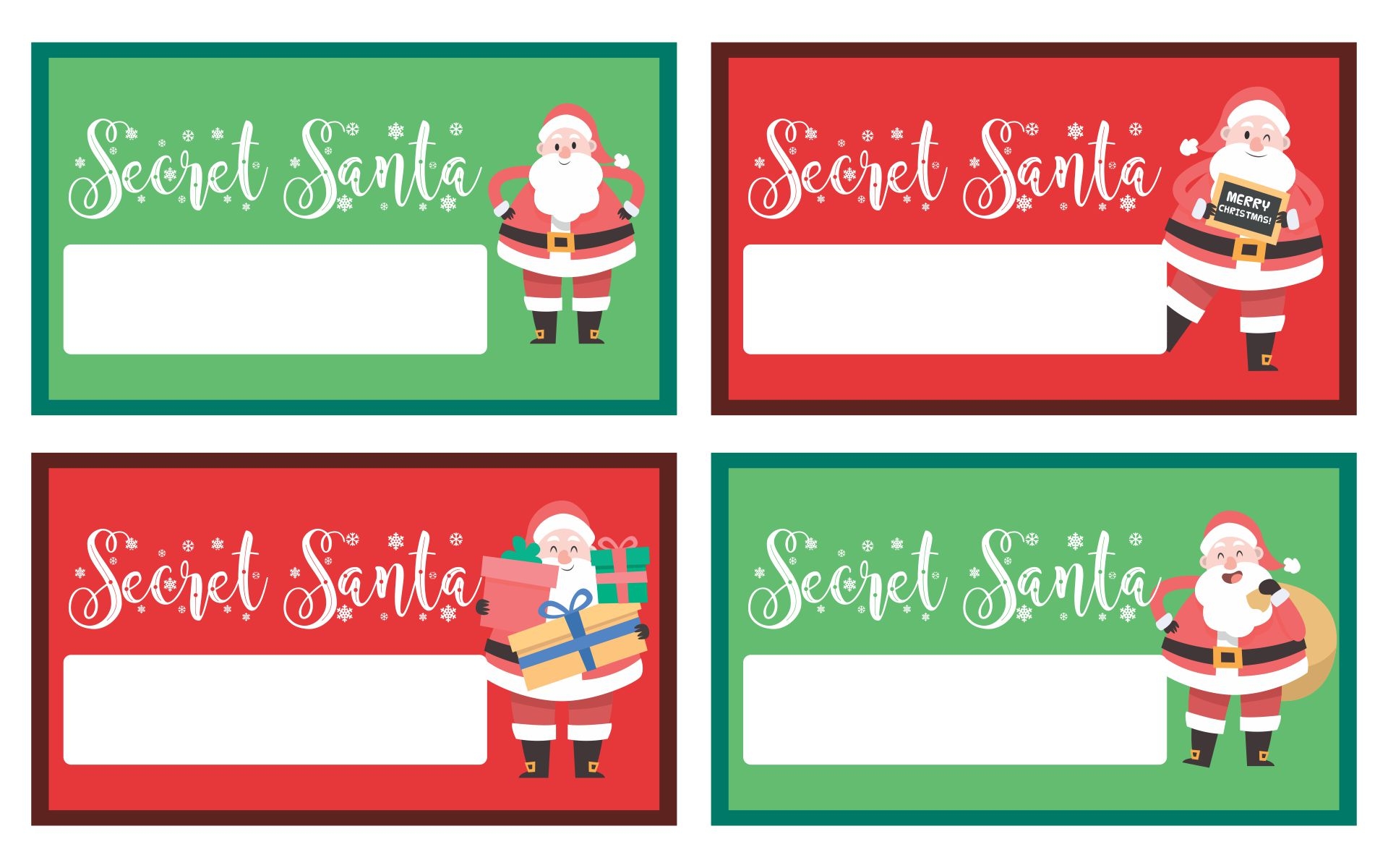 Secret Santa Tags Free Printable Printable Party Favors