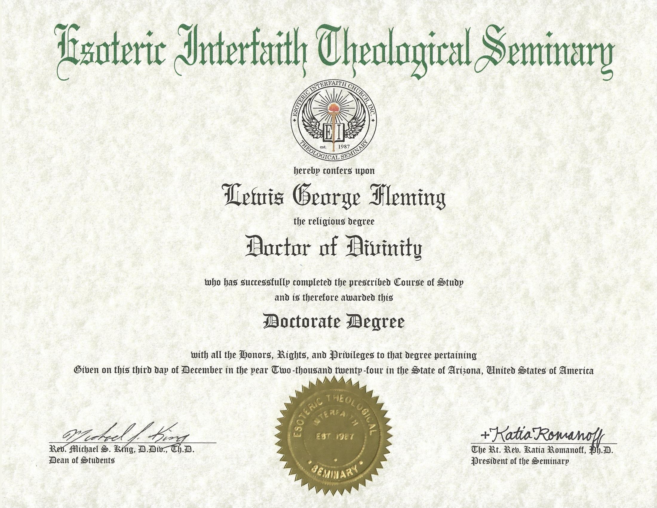 Seminary Doctor Of Divinity Degree Doctor Of Theology Or Ministry Home Study Distance Online Degrees