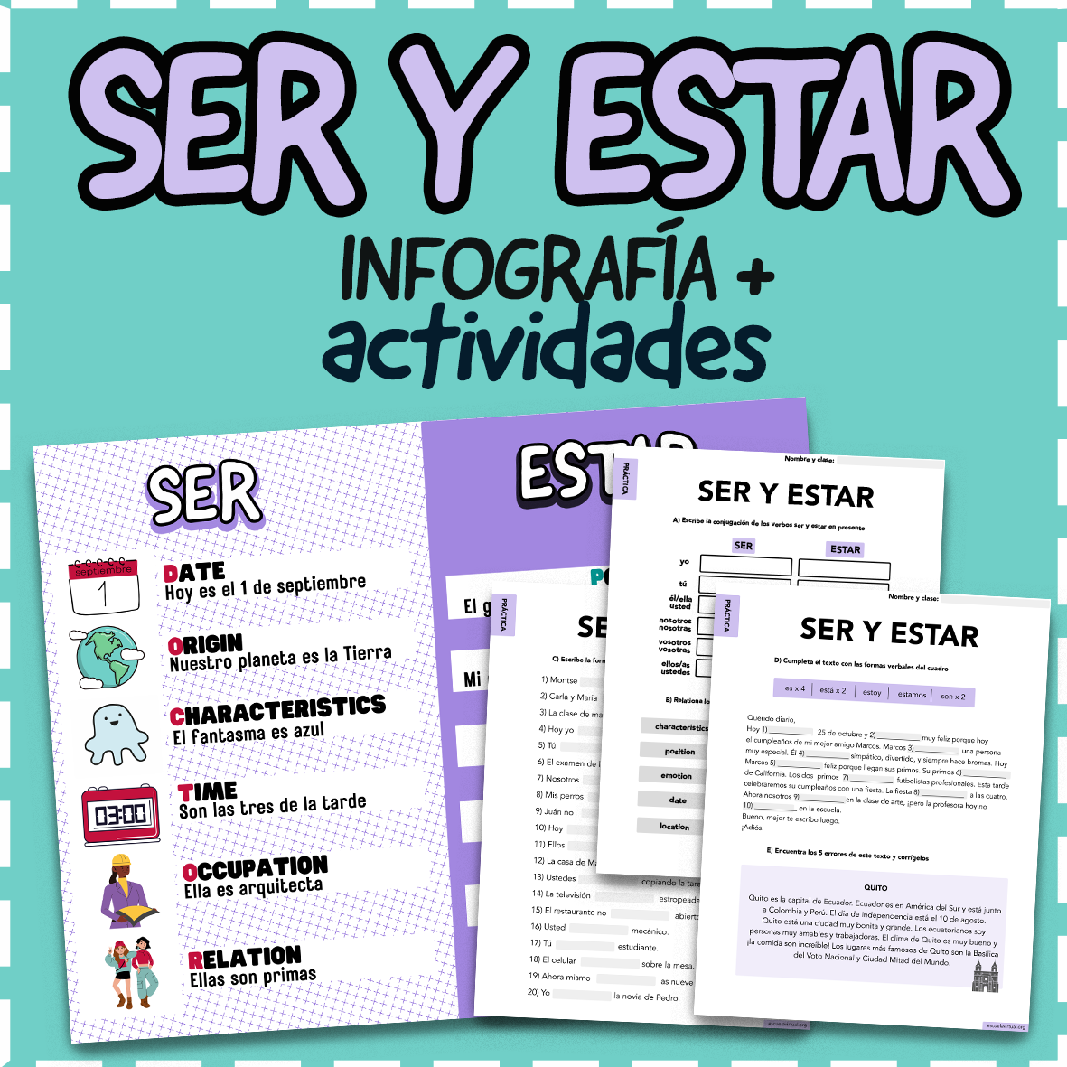 ser vs estar worksheet printable