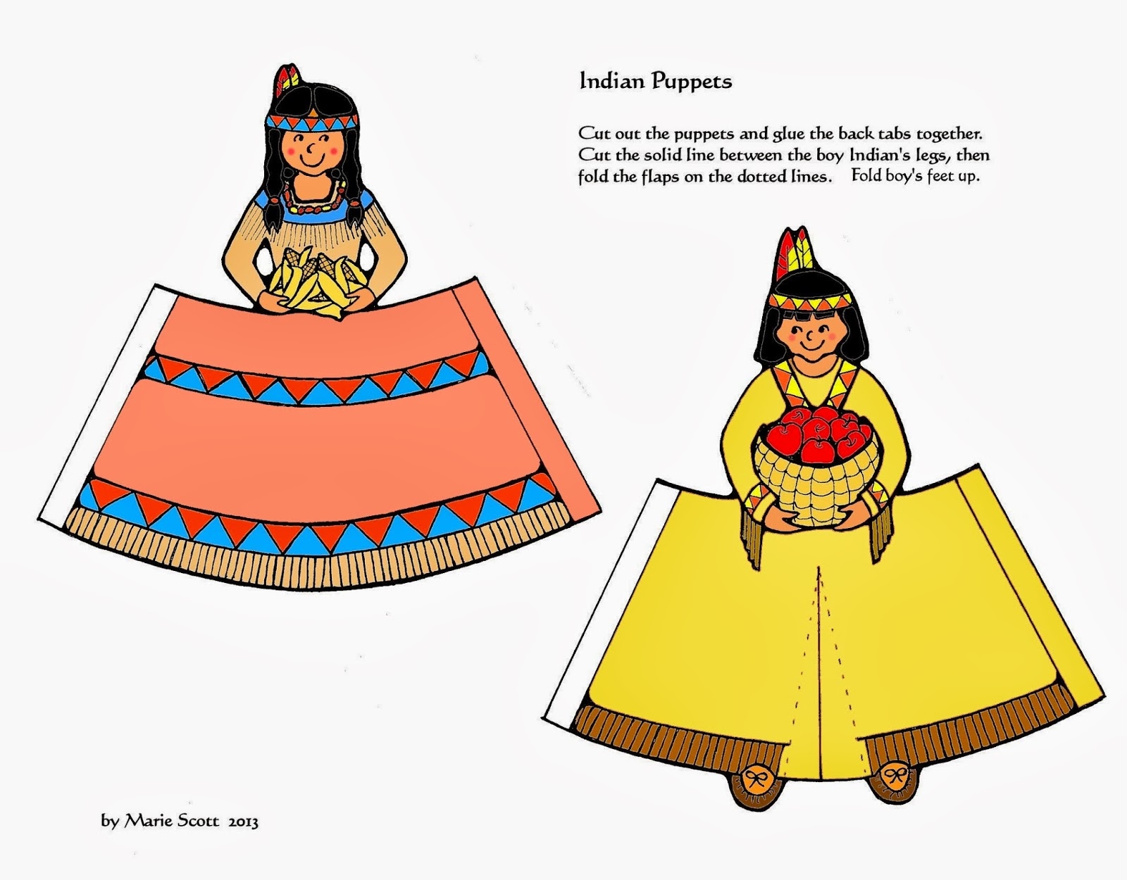 Serendipity Hollow Pilgrim And Indian Paper Dolls