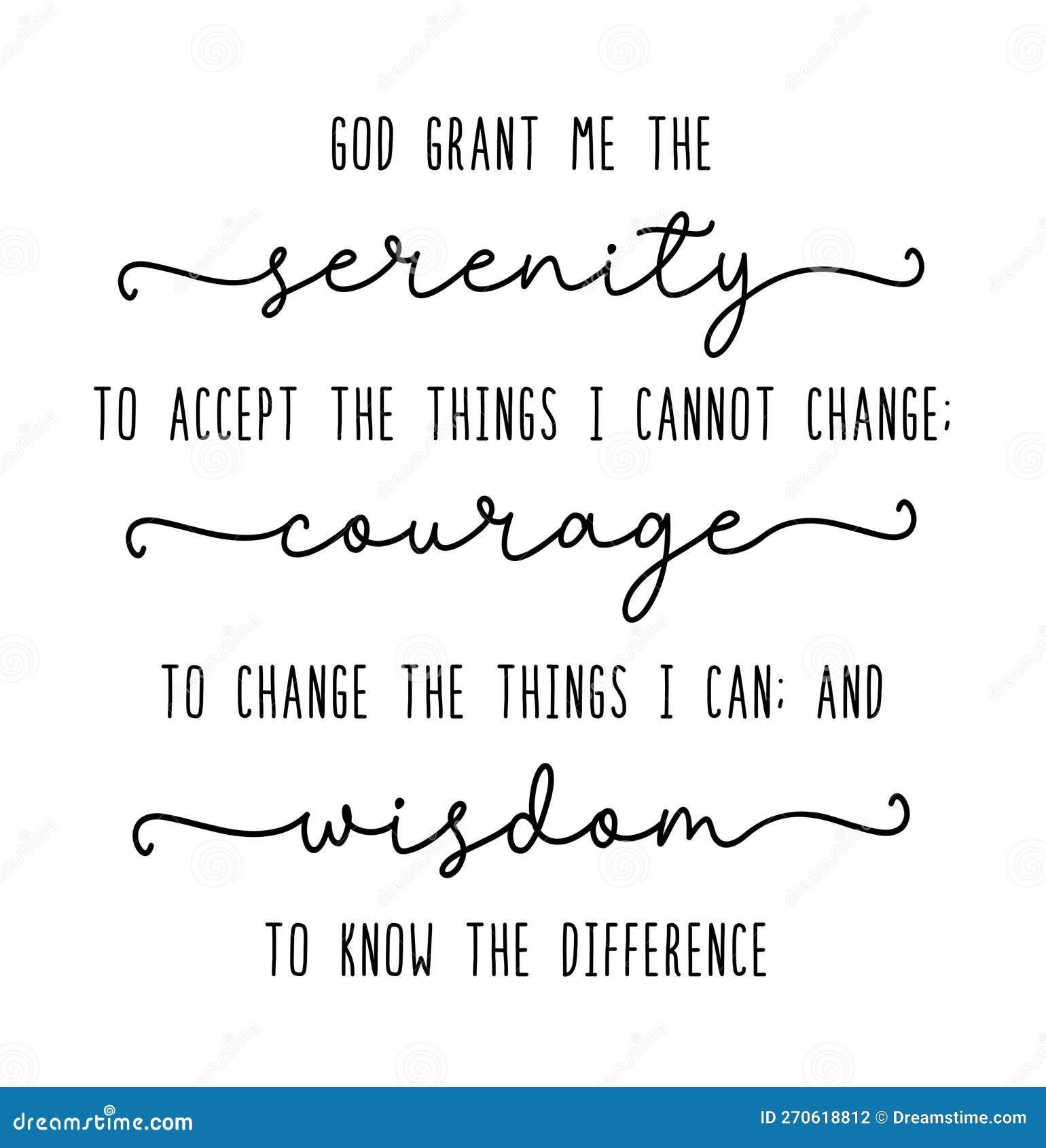 Serenity Prayer Short Form Stock Vector Illustration Of Frame White 270618812