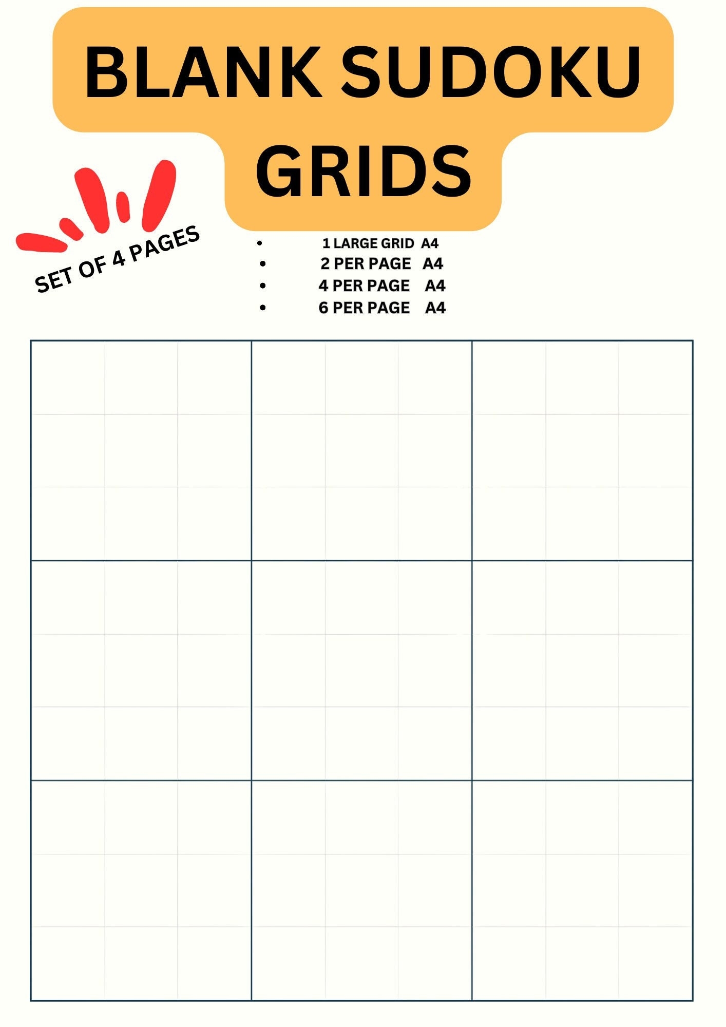 Set Of Blank Sudoku Grids 4 PAK 1 2 4 6 Games Per Page Bonus 4 Set Of Blank Sudoku Grids 4 PAK 1 2 4 6 Games Per Page Bonus 4