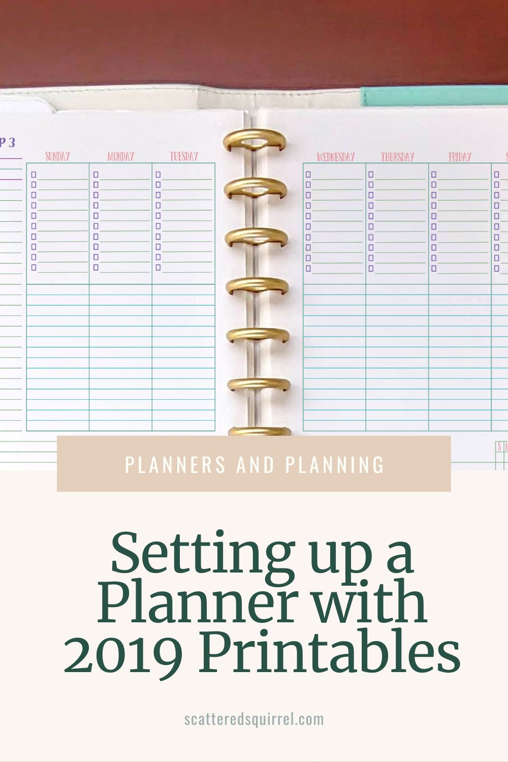 Set Up Your 2019 Planner Scattered Squirrel
