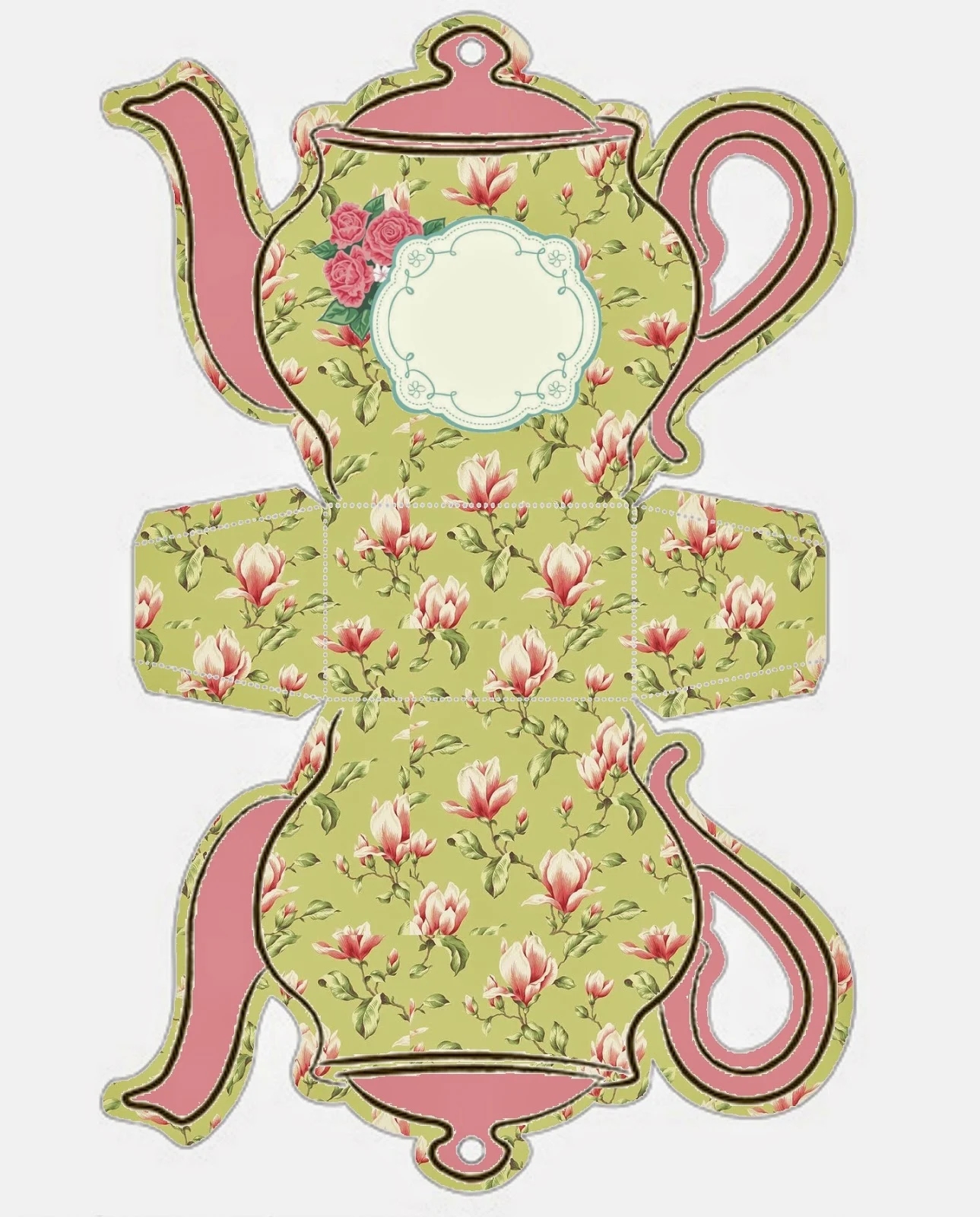 Shabby Chic Teapot Free Printable Boxes Oh My Fiesta In English