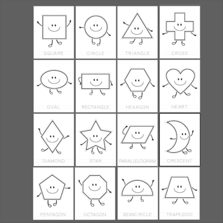 Shapes Printable Coloring Pages Worksheets For Kids Learning Shapes Homeschool Printable Presch