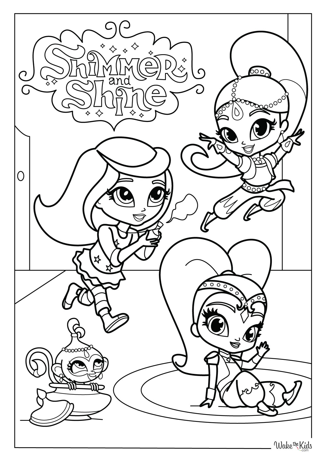 Shimmer And Shine Coloring Pages Free Printable PDFs WakeTheKids Shimmer And Shine Coloring Pages Free Printable PDFs WakeTheKids