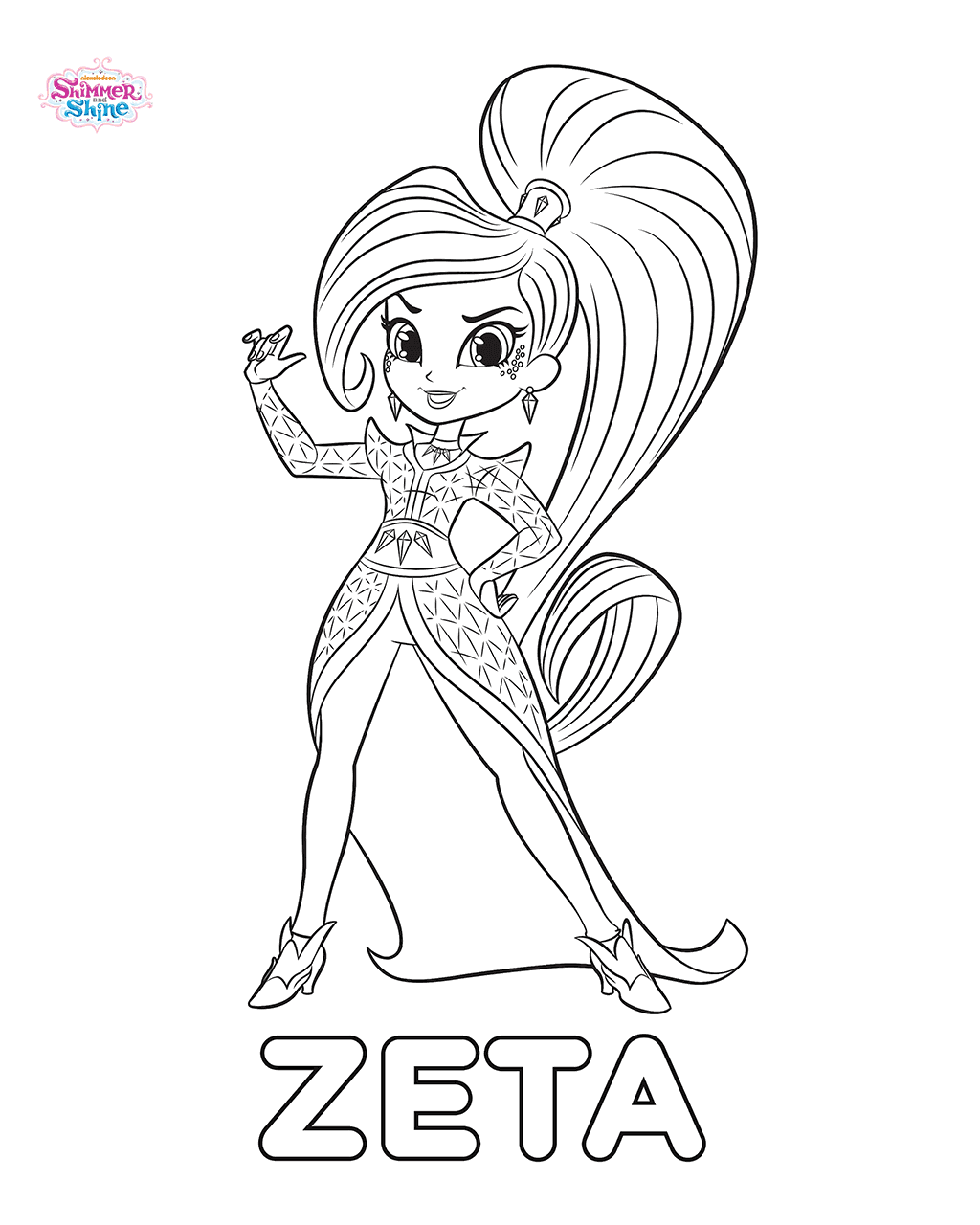 shimmer and shine printable coloring pages