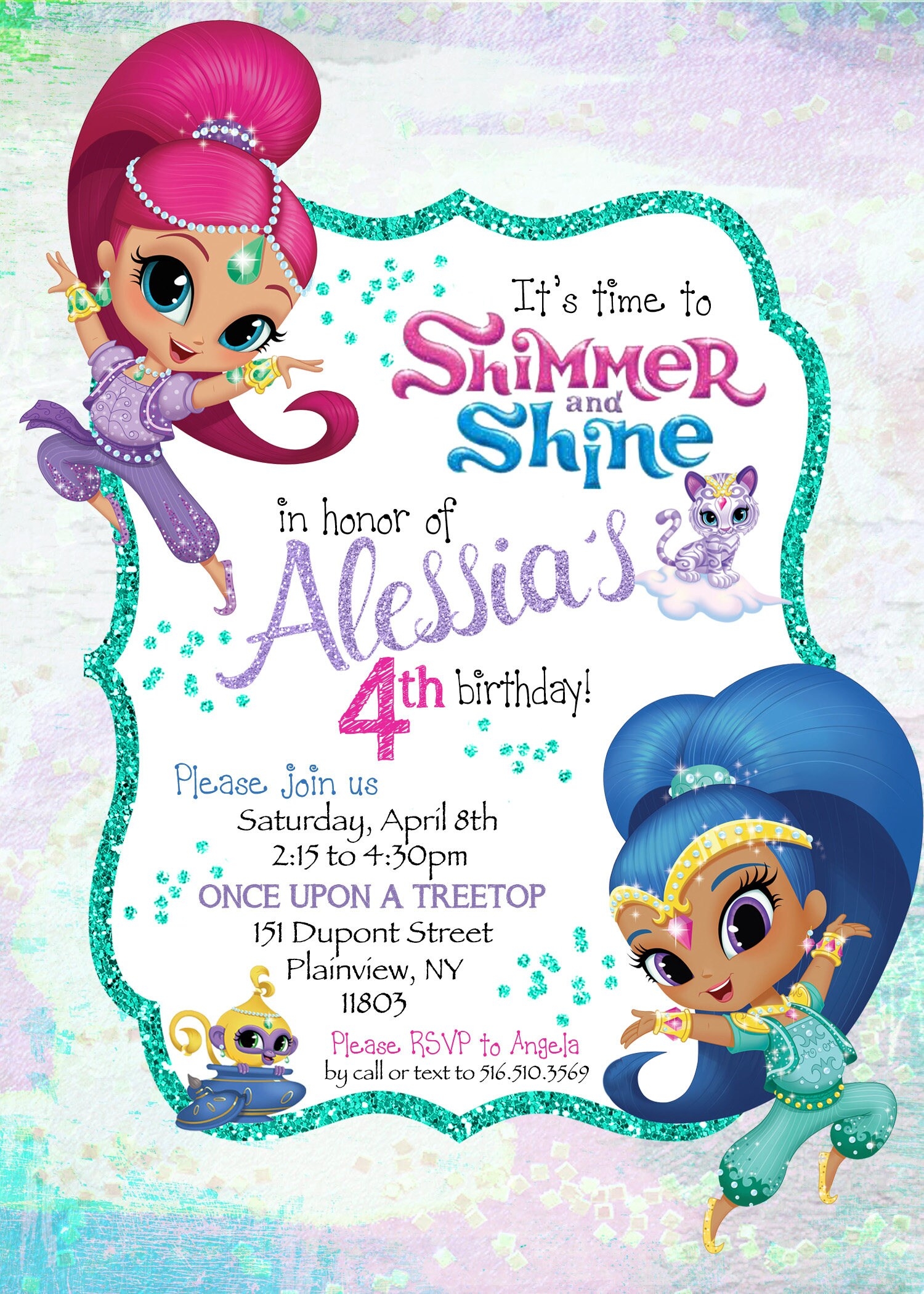 Shimmer U0026 Shine Inspired Birthday Invitations 25 Printed