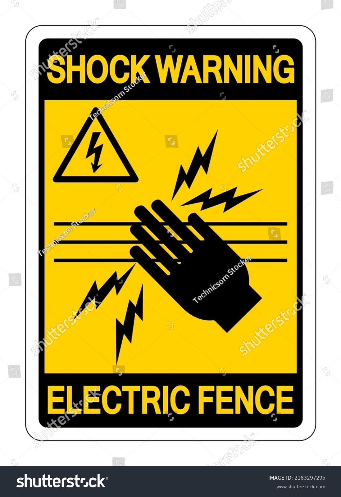 Shock Warning Electric Fence Symbol Sign Stock Vector Royalty 