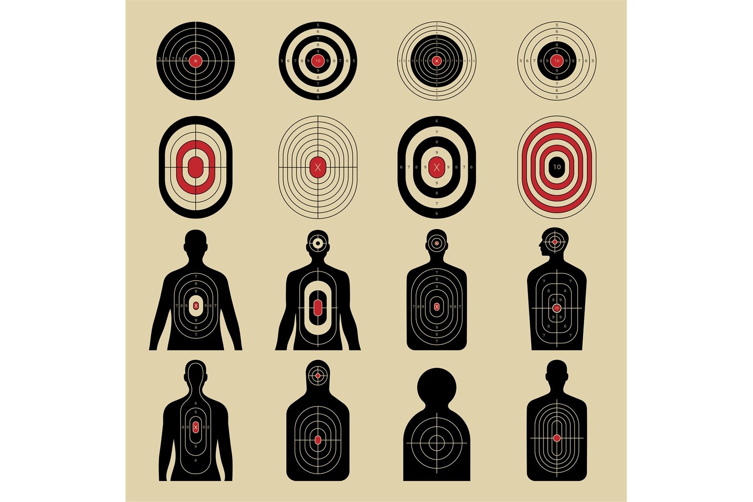 printable human silhouette targets