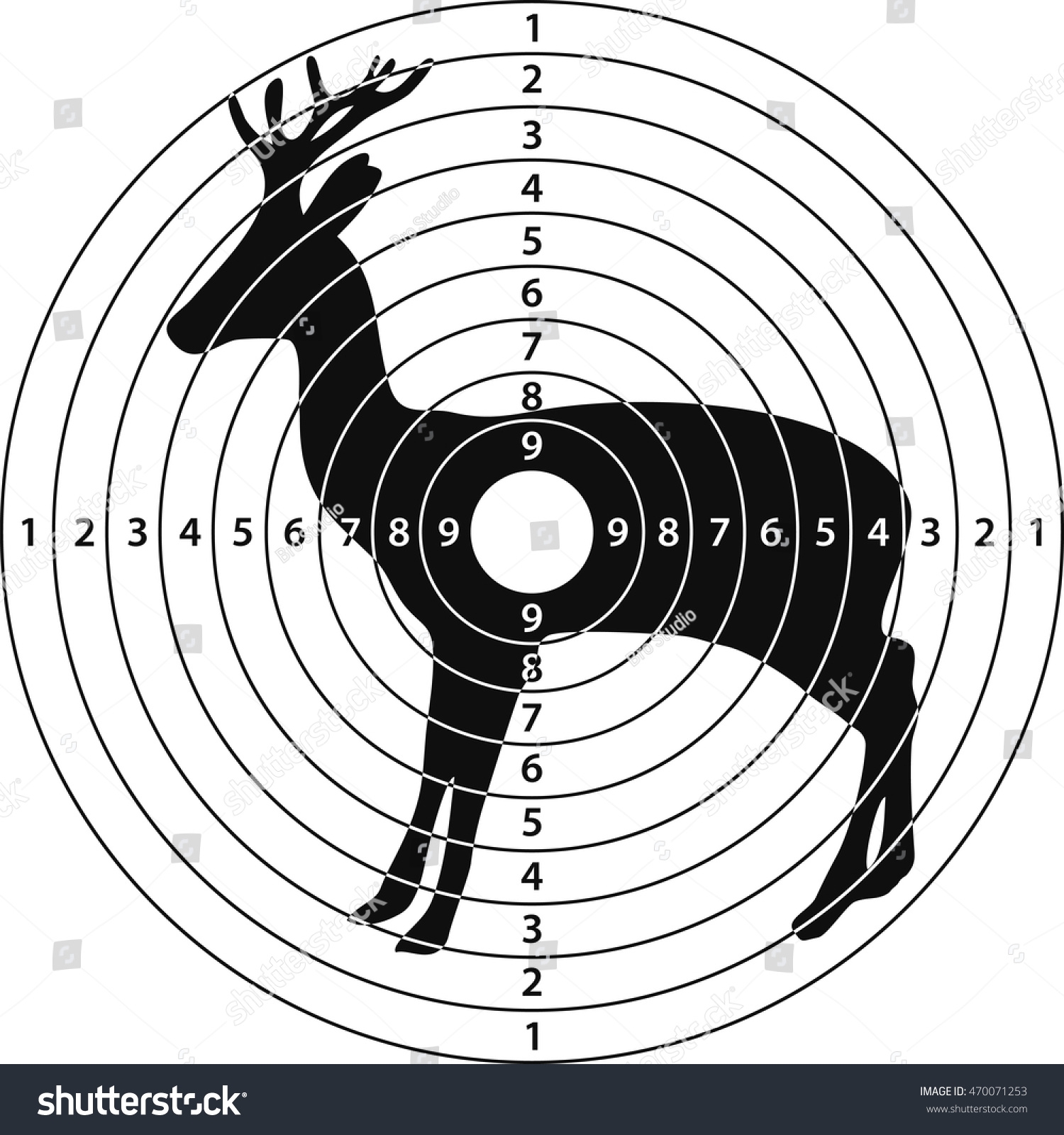 Shooting Target Roe Deer Shooting Range Stock Vector Royalty Free 470071253 Shutterstock