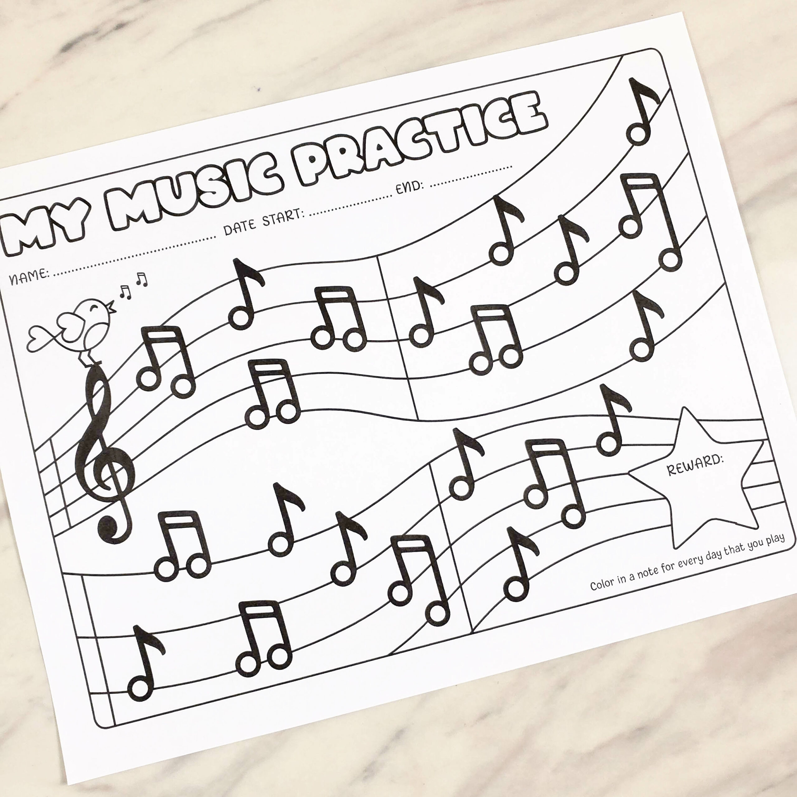 Shop Music Practice Tracker Primary Singing