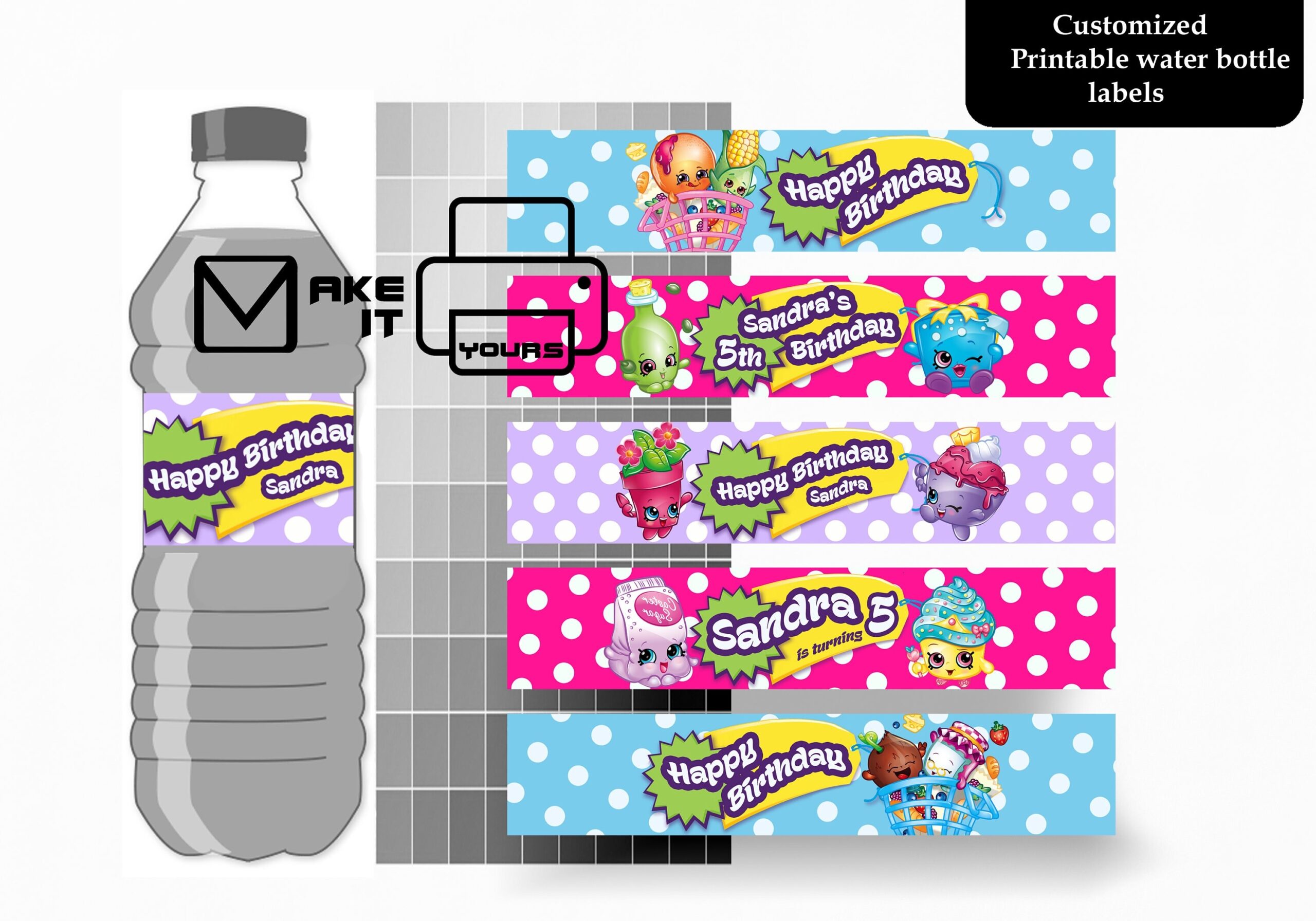 Shopkins Water Bottle Label Shopkins Birthday Shopkins Party Shopkins Printable Shopkins Label Digital Bottle Label Shopkins Juice Etsy