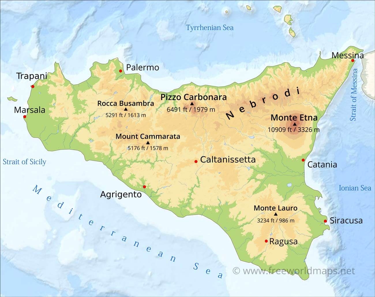 printable map of sicily
