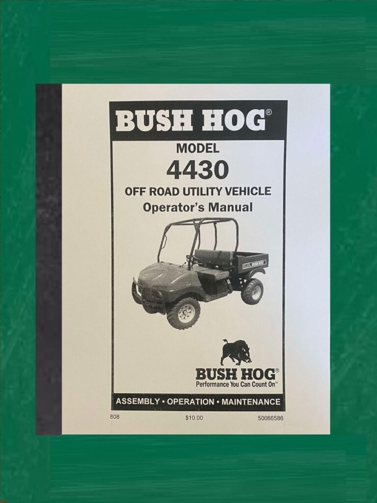Side By Side Operators Maintenance Manual Fits Bush Hog 4430 