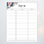 Sign Up Sheet Sign Up Template Email List Printable Sign Up 