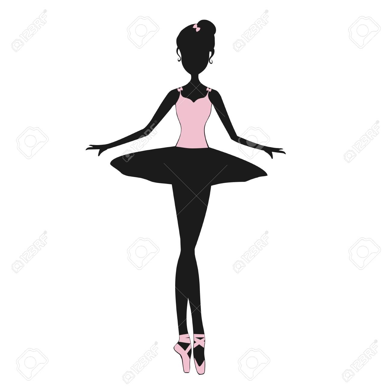 Silhouette Ballet Dancer Or Princess For Print For Girl Isolated Cute Silhouette Ballerina Girl In Pointe Shoes Vector Illustration For Children Royalty Free SVG Cliparts Vectors And Stock Illustration Image 109026639 