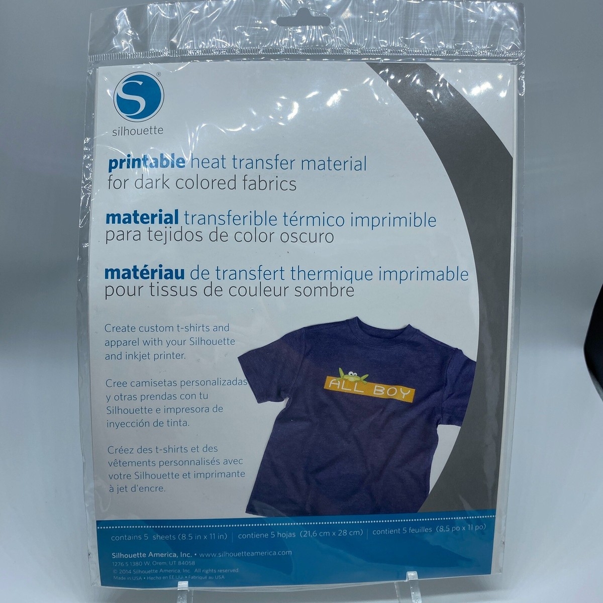 SILHOUETTE Printable Heat Transfer Material For DARK Colored Fabrics NEW SEALED