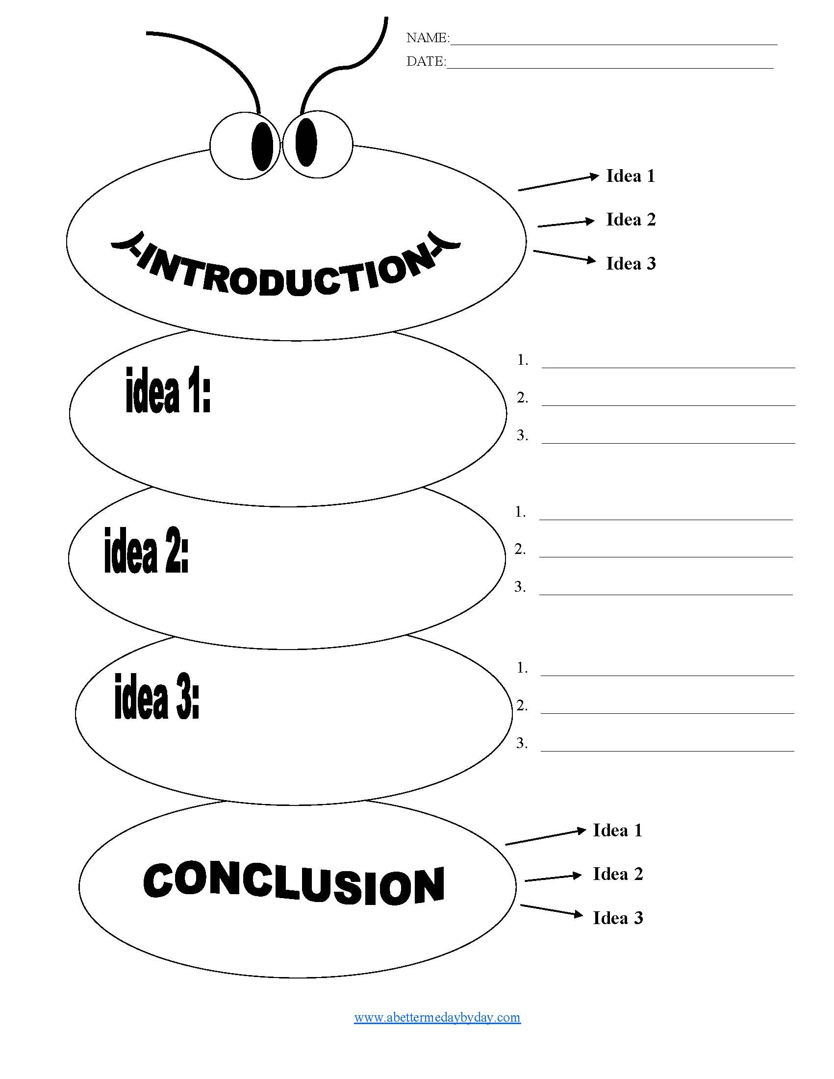 Simple 5 Paragraph Essay Outline Form For Kids A Better Me Day By Day