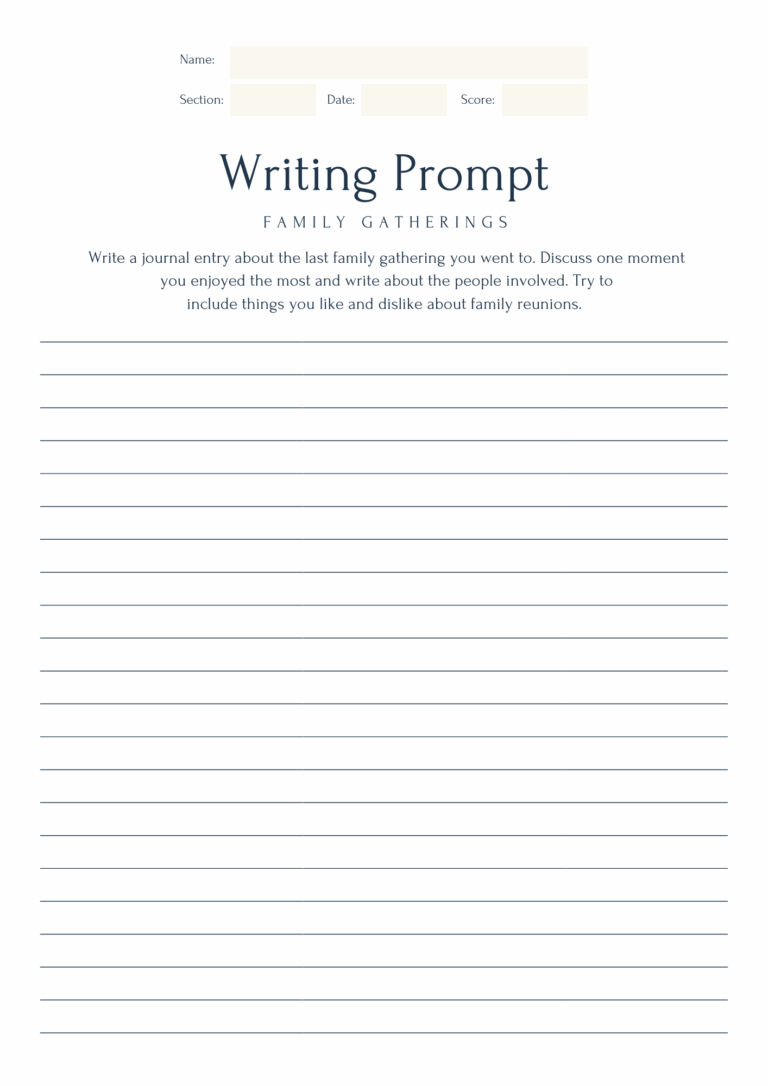Simple Journal Writing Prompt Worksheet My English Pages