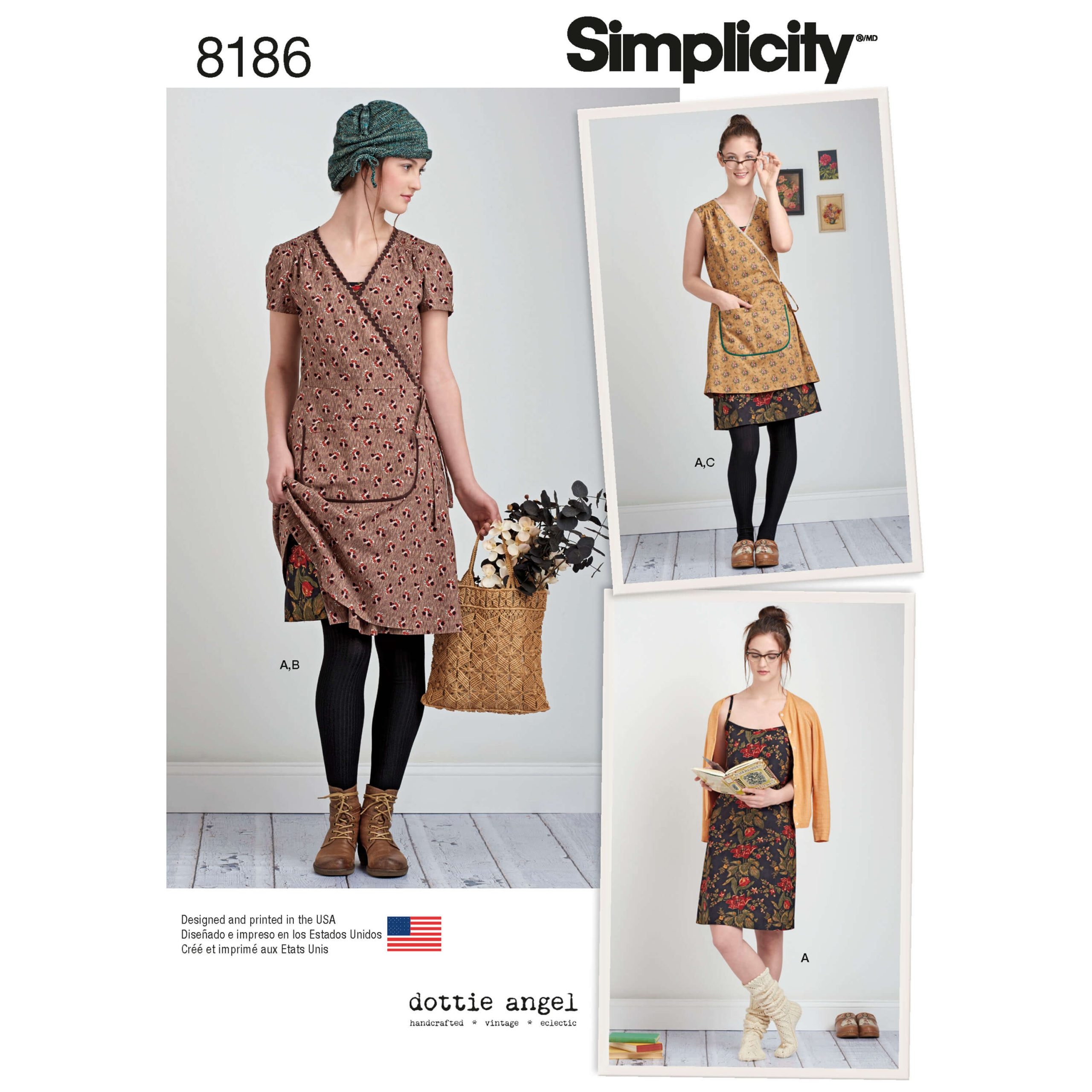 Simplicity Sewing Pattern 8186 Misses Dottie Angel Frock Wrap U0026 Slip Dress Sewdirect