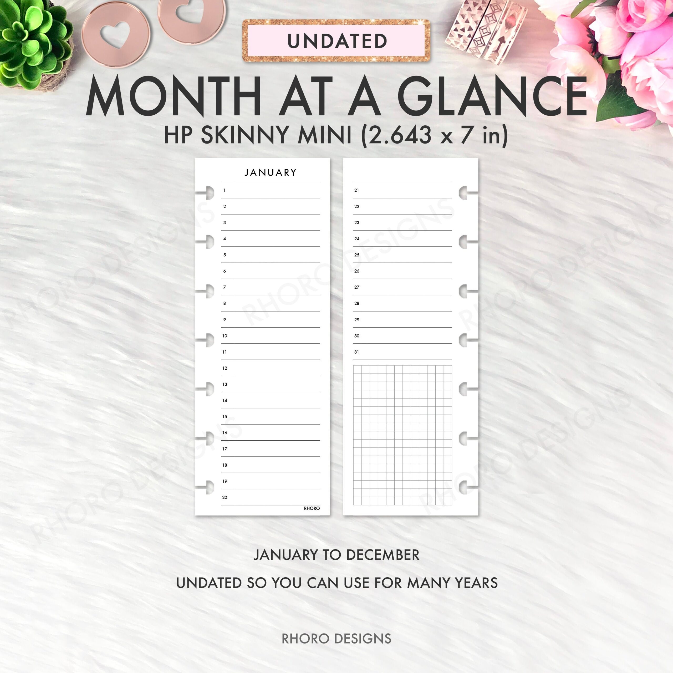 SKINNY MINI Happy Planner Inserts Happy Planner Skinny Mini 