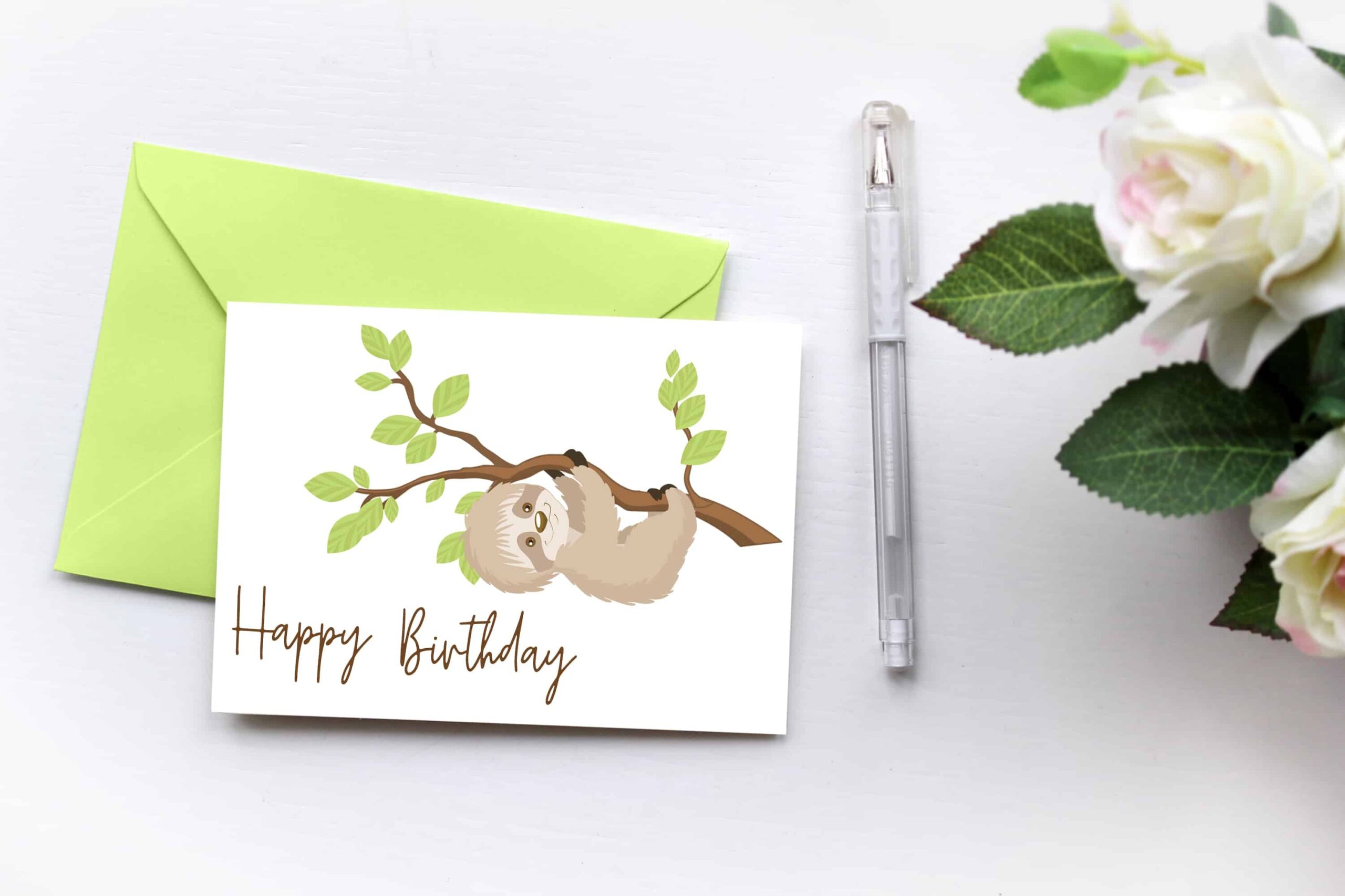 Sloth Birthday Card Printable Belated Birthday Card  Sloth Birthday Card Printable Belated Birthday Card