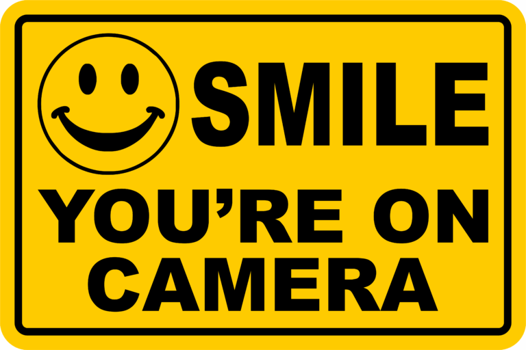 SMILE YOU RE ON CAMERA Yellow Business Security Sign CCTV Video Surveillance FREE SHIPPING