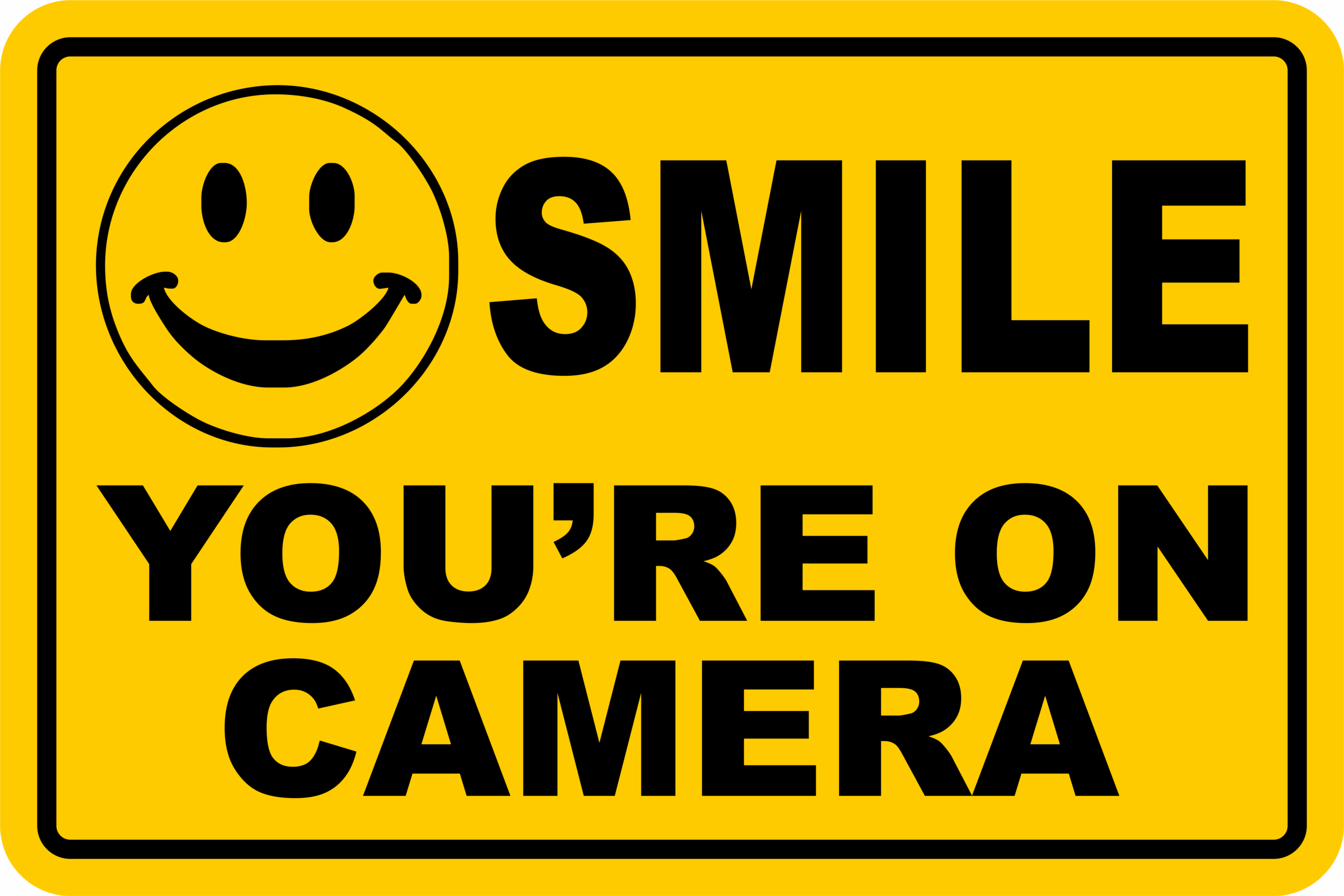 SMILE YOU RE ON CAMERA Yellow Business Security Sign CCTV Video Surveillance FREE SHIPPING SMILE YOU RE ON CAMERA Yellow Business Security Sign CCTV Video Surveillance FREE SHIPPING