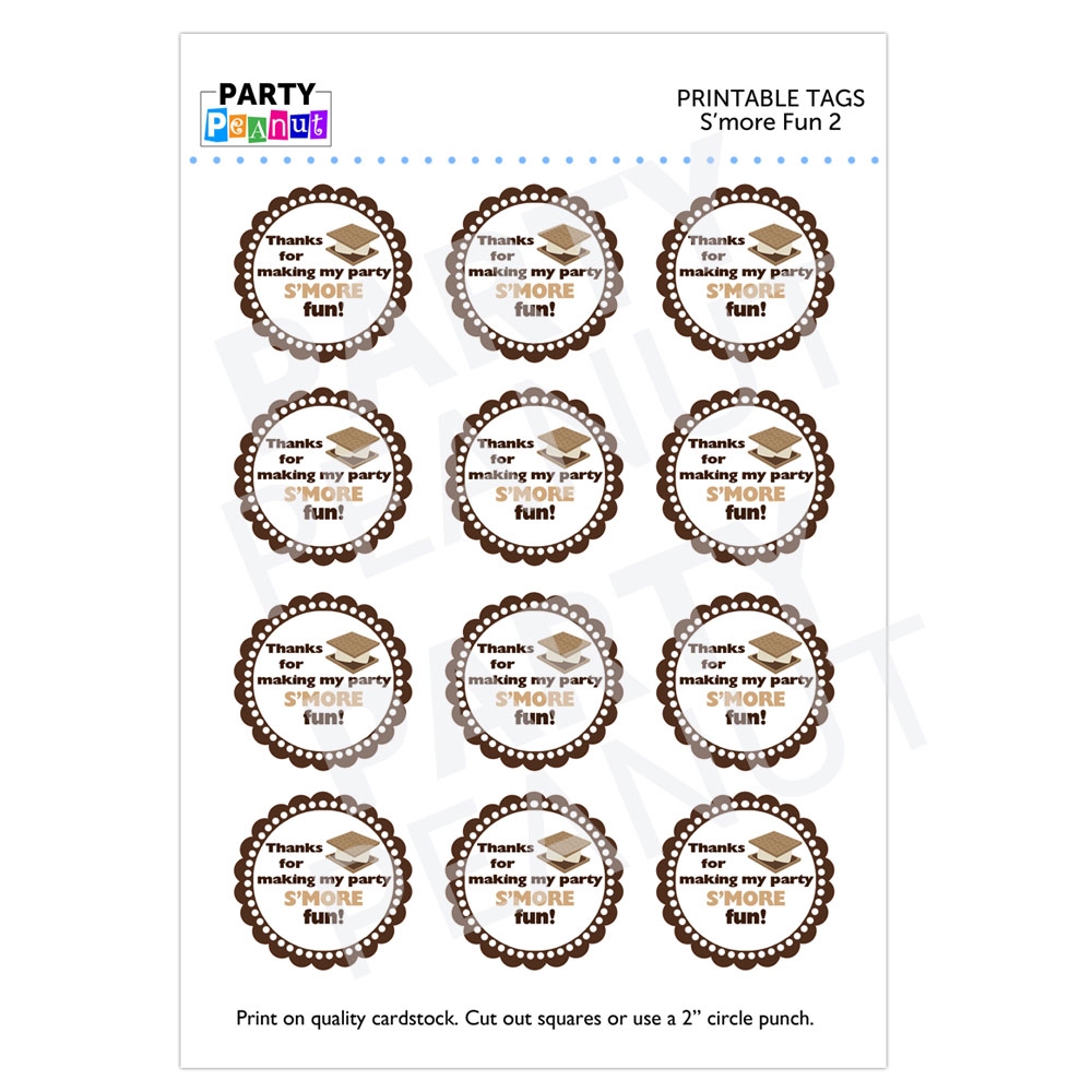 Smore Fun Tags Printable Smore Fun Favor Tags Party Peanut Smore Fun Tags Printable Smore Fun Favor Tags Party Peanut