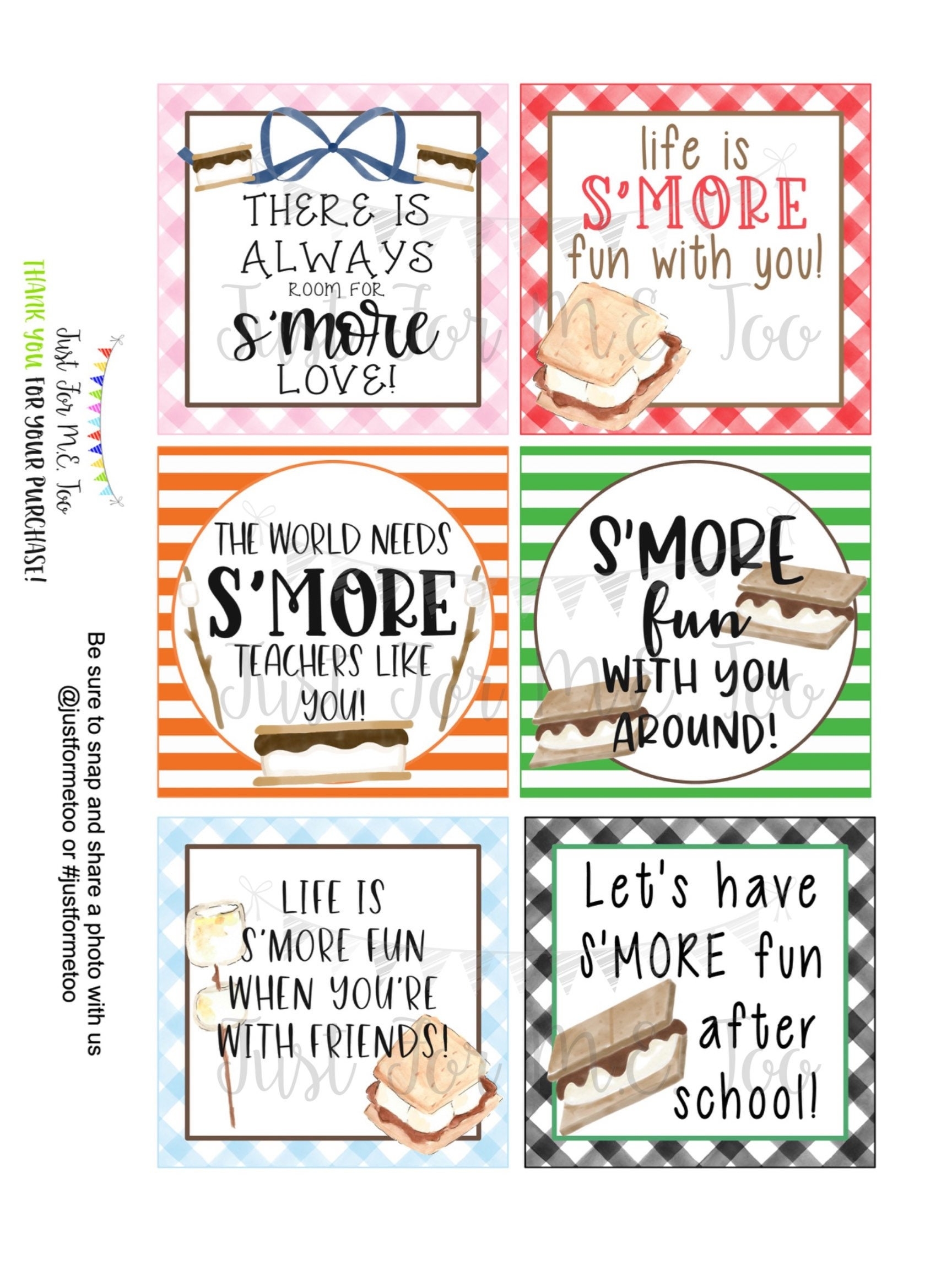 Smores Printable Tags Instant Download life Is S more Fun With  Smores Printable Tags Instant Download life Is S more Fun With