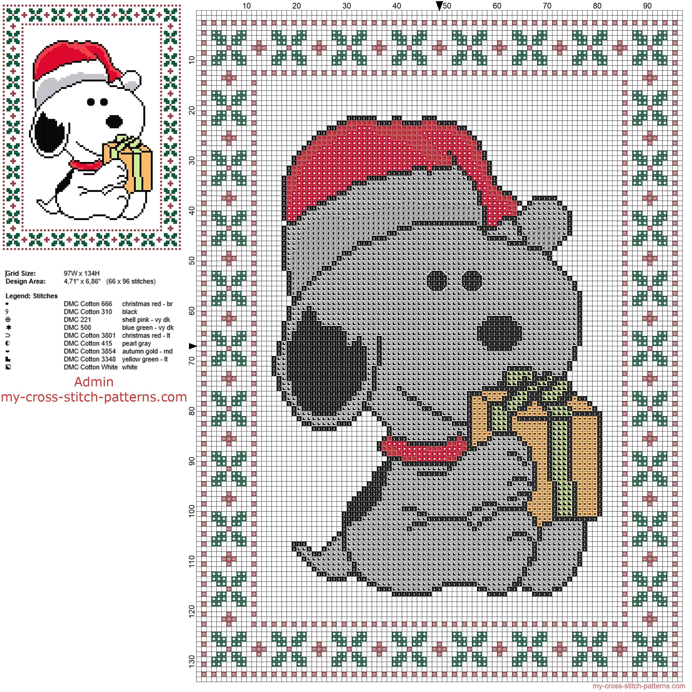 Snoopy Santa Claus Free Christmas Cross Stitch Pattern Of Cartoon  Snoopy Santa Claus Free Christmas Cross Stitch Pattern Of Cartoon
