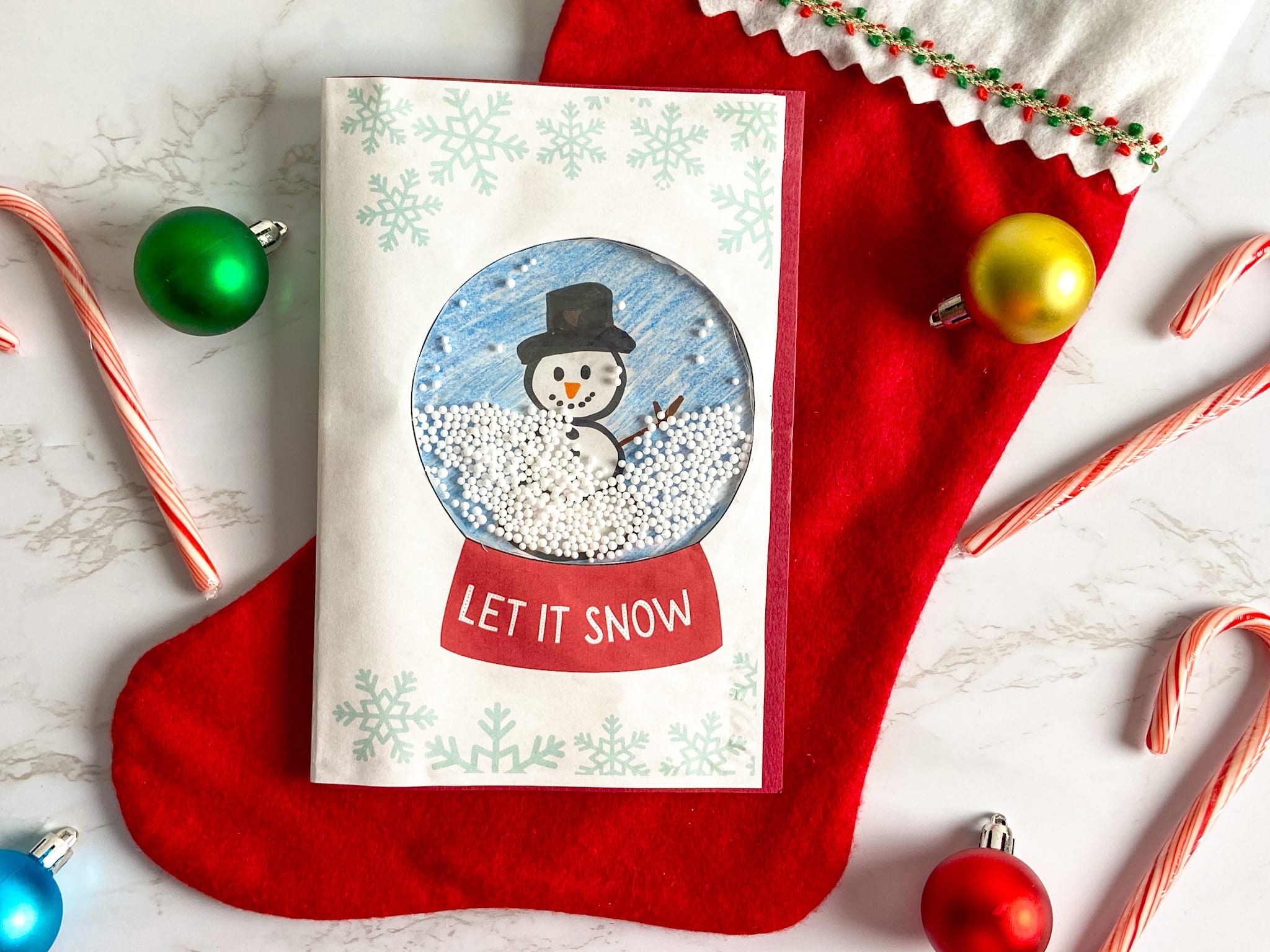 Snow Globe Christmas Card With Free Printable Video Raising Veggie Lovers