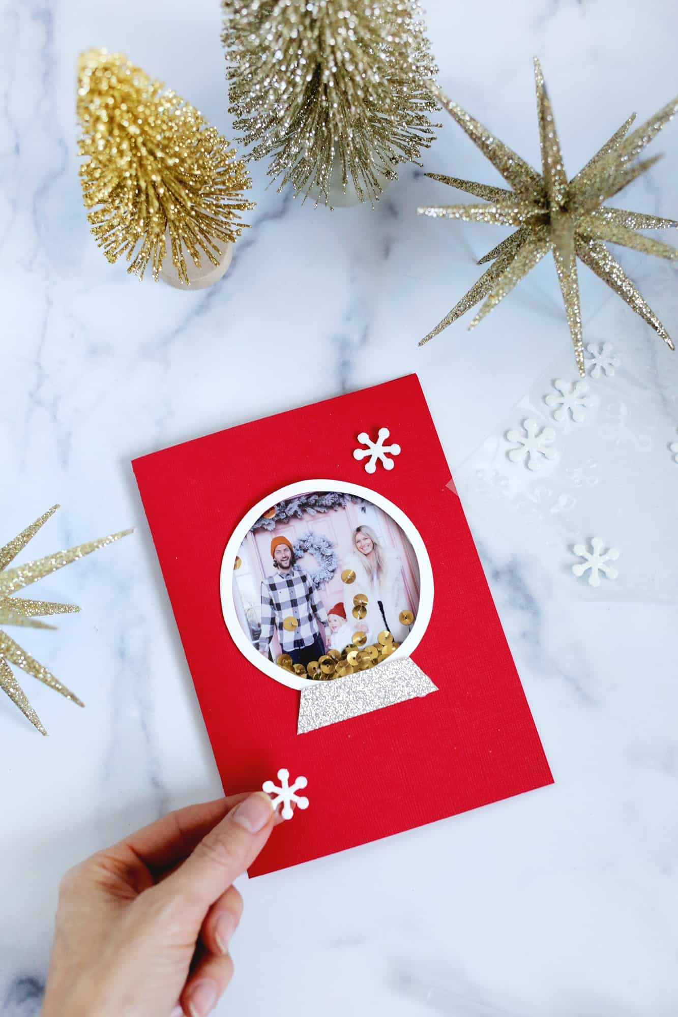 printable snow globe card template