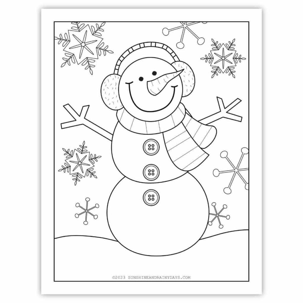 free printable snowman coloring sheet