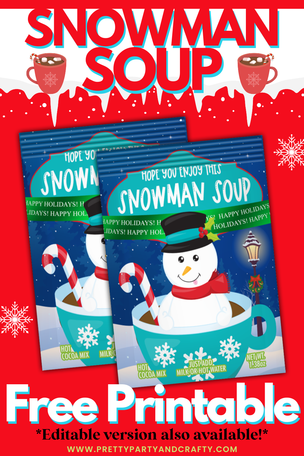 snowman soup printable labels