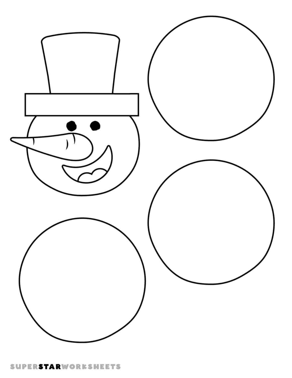 cut out snowman template printable