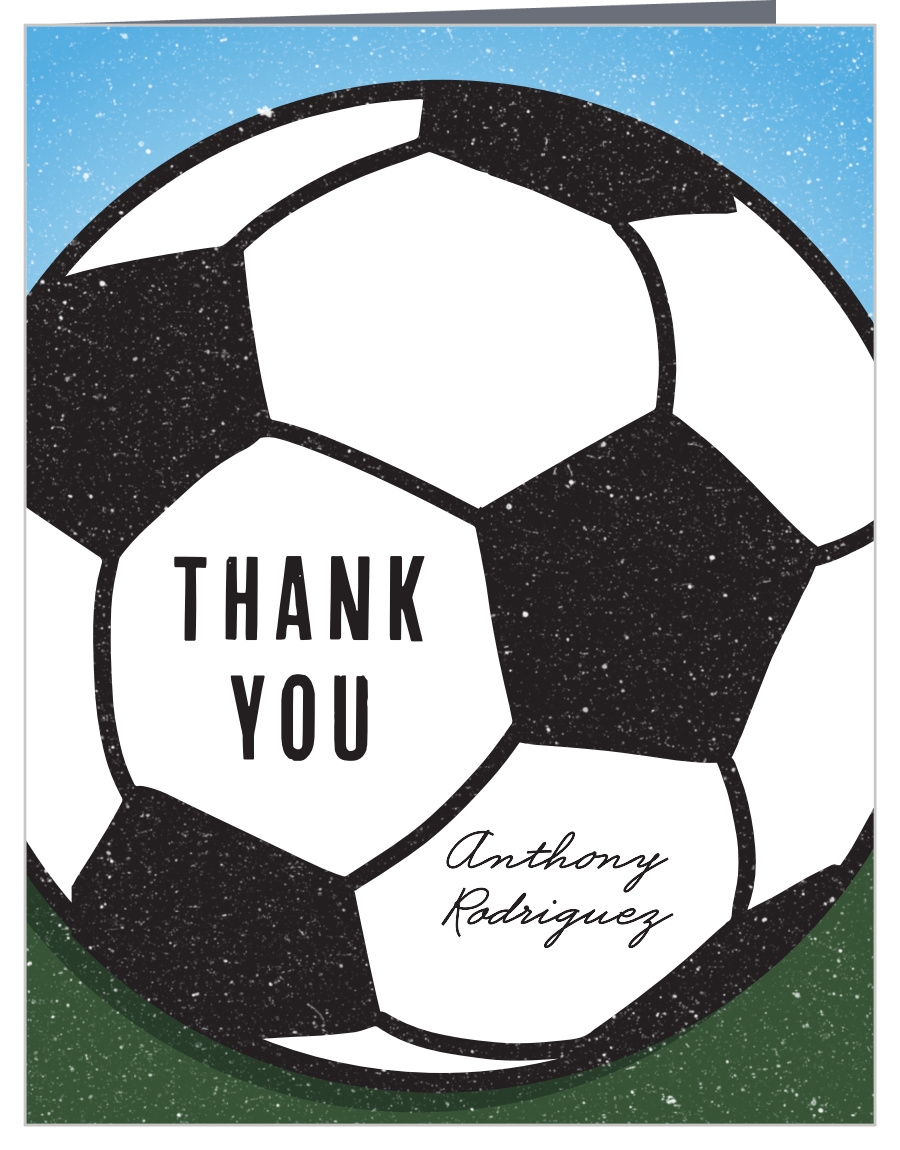 Soccer Field Children s Birthday Thank You Cards By Basic Invite