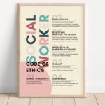Social Work Office Decor Social Worker Code Of Ethics Printable Social Work Posters Social Work Values And Ethics Social Worker Poster Etsy