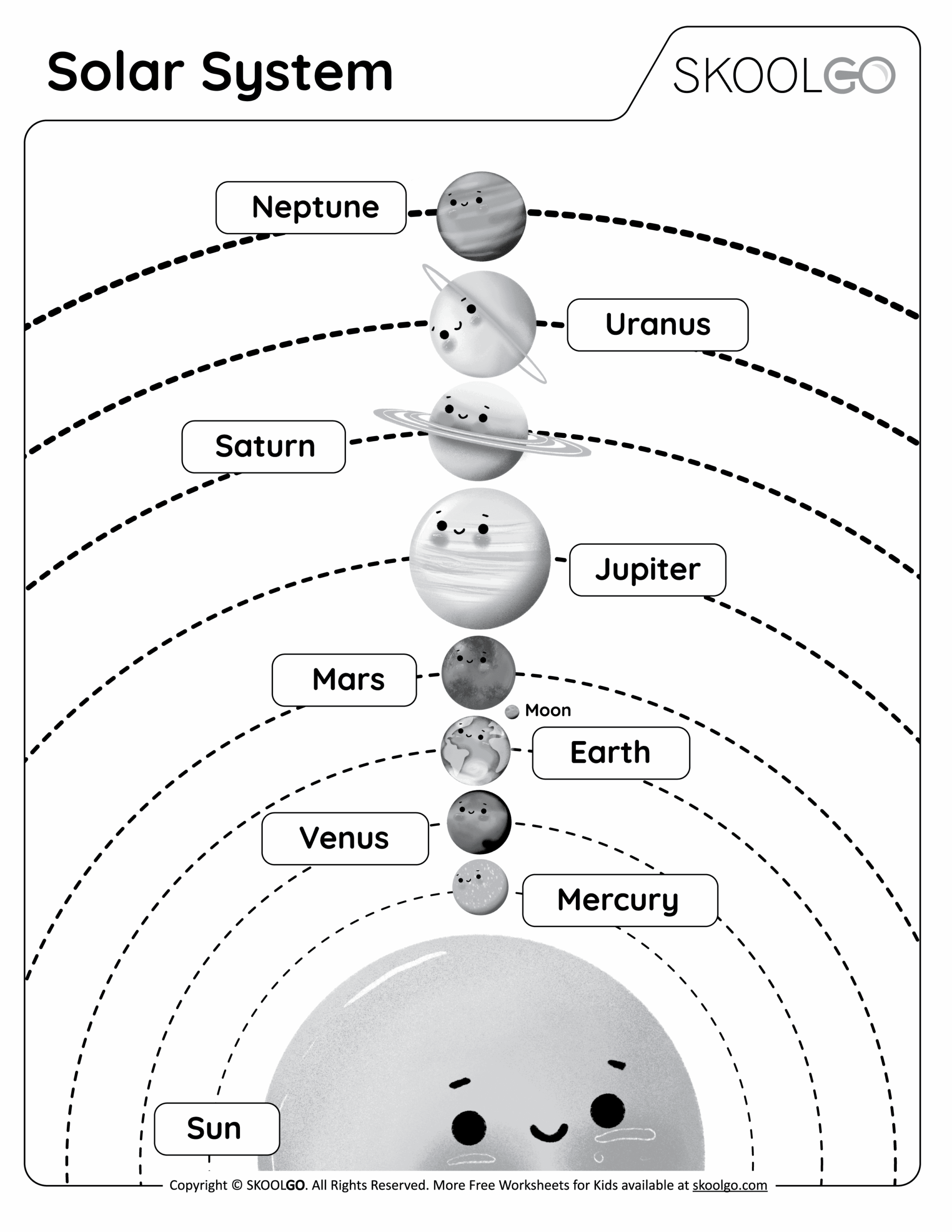 label the planets worksheet printable