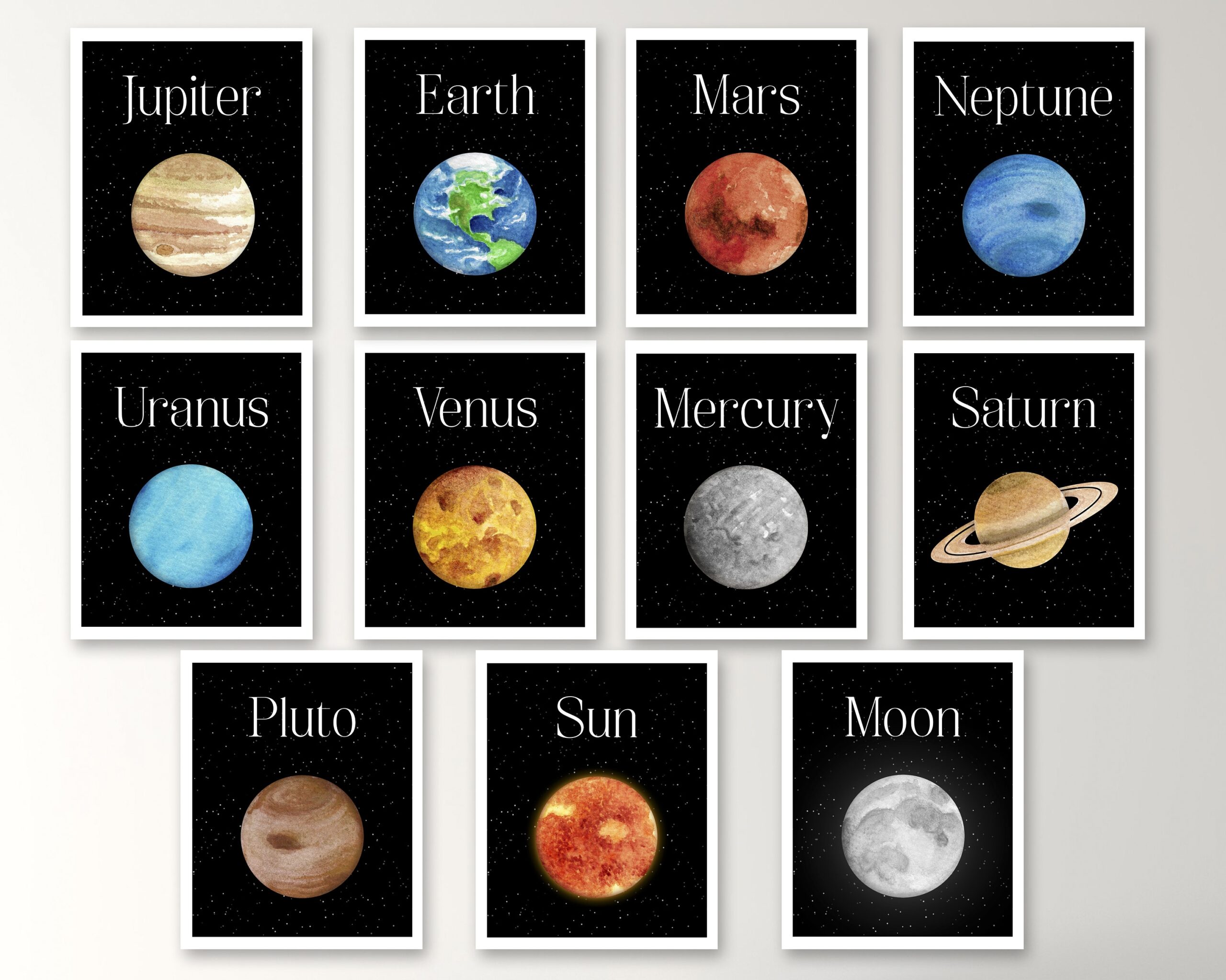 Solar System Printable Planet Wall Art Planet Printable Art Outer Space Nursery Planet Printables Planet Print Kids Room Decor Etsy